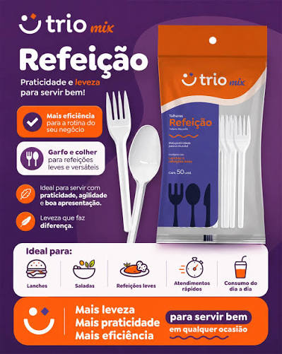 GARFO REFEICAO (LANCHE) TRIO MIX BRANCO POSSAMAI