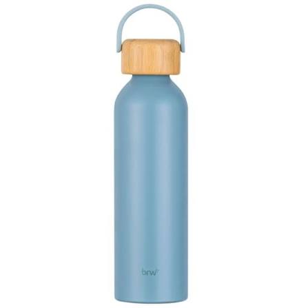 GARRAFA DE ALUMÍNIO C/ TAMPA EM BAMBU - 500ML - BOHO AZUL BALI