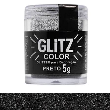 GLITTER P/ DECORACAO PRETO 5G FAB