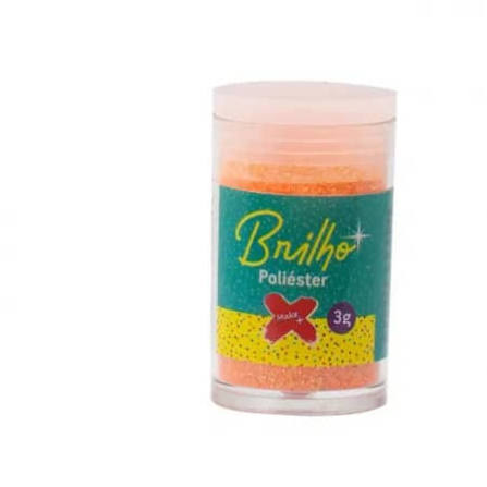 GLITTER POTE LARANJA NEON MAKE+ 3 GR BRILHO