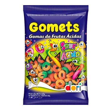 GOMETS GOMA DE FRUTAS ANEL ACIDO 600G DORI