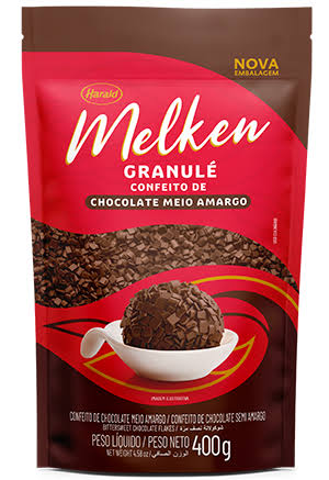 GRANULE CHOCOLATE MEIO AMARGO 400G MELKEN HARALD