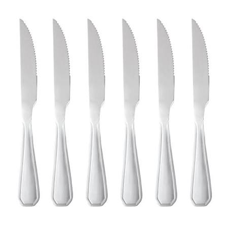JOGO DE FACAS DE MESA EM ACO INOX 6 PECAS