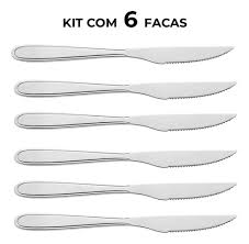 JOGO DE FACAS DE SOBREMESA INOX BRONZE C/ 6PCS EMCASATEM