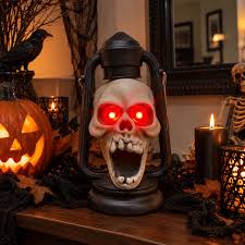 LAMPIAO GRANDE 20CM CRANIO BRANCO HALLOWEEN