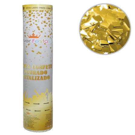LANCA CONFETE DOURADO METALIZADO 30 CM PICADO SILVER FESTAS