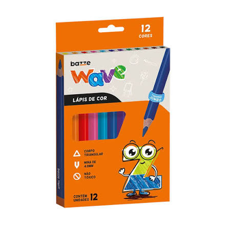 LAPIS COR BAZZE WAVE JUMB 15CM
