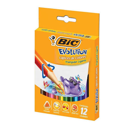 LAPIS DE COR  EVOLUTION-TRIANGULAR GIGANTE C/12 BIC