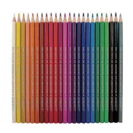 LAPIS DE COR DE MADEIRA 24 CORES SEXTAVADO LEO E LEO
