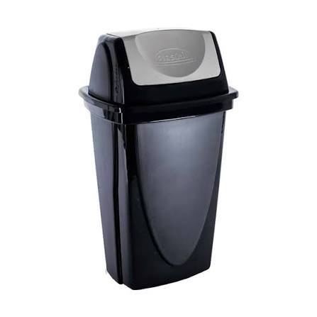 LIXEIRA BASCULANTE PRETA 14L PLASUTIL