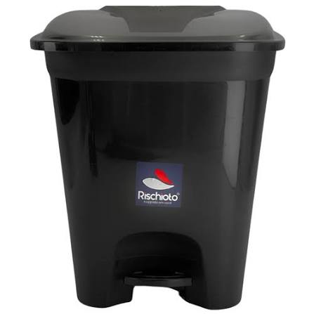 LIXEIRA C/PEDAL QUADRADA PRETA RISCHIOTO