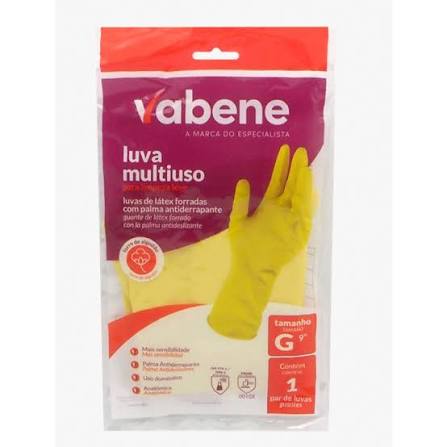 LUVA MULTIUSO LATEX LEVE GG AMARELA 1PAR VABENE