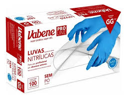 LUVA NITRILICA INDUSTRIAL AZUL GG S/PO  VABENE