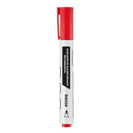 MARCADOR QUADRO BRANCO RECARREGAVEL VERMELHO BAZZE