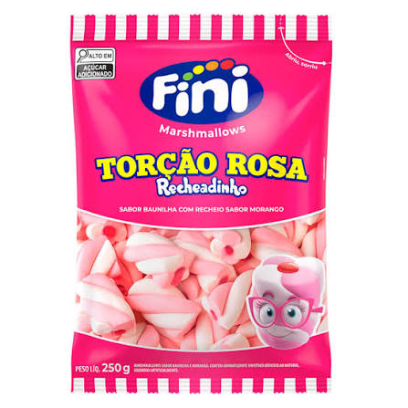 MARSHMALLOWS RECHEADINHO TORÇÃO ROSA/BRANCO  250G - FINI