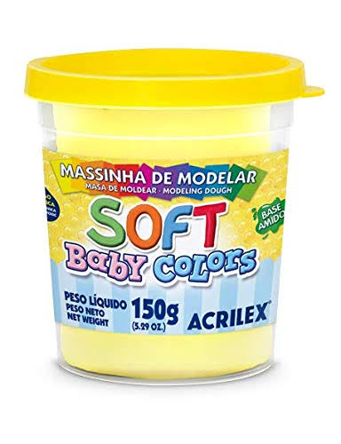 MASSA DE MODELAR 150G  AMARELO BEBE SOFT ACRILEX