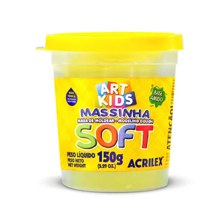 MASSA DE MODELAR 150G  AMARELO LIMAO SOFT ACRILEX