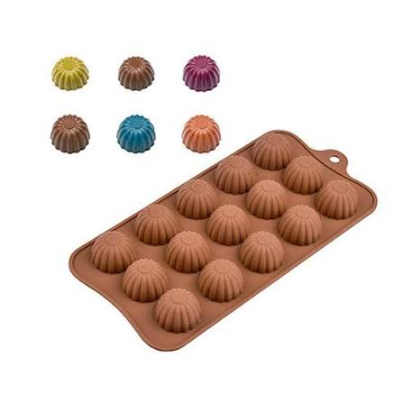 MOLDE DE SILICONE CHOCOLATE MINI BOMBOM FT143 SILVER CHEF