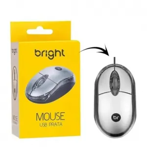 MOUSE USB PRATA BRIGHT