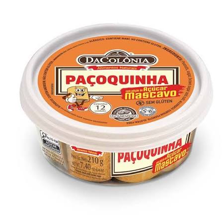 PACOCA ROLHA C/ACUCAR MASCAVO 210GR DACOLONIA