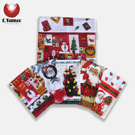 PANO DE ALGODAO ESTAMPADAO NATALINO 40X65CM E. TAMER