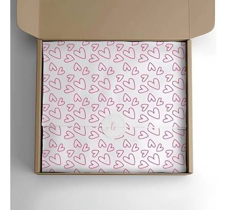 PAPEL DE SEDA PREMIUM ESTAMPA CORACAO 30X70CM