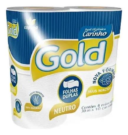 PAPEL HIGIENICO CARINHO GOLD FOLHA DUPLA 30M