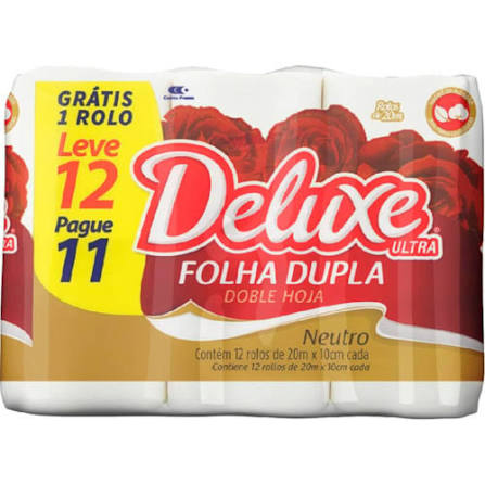 PAPEL HIGIENICO DELUXE FOLHA DUPLA 20M NEUT