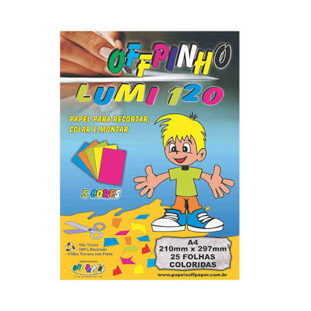 PAPEL SULFITE LUMI 120 OFFPAPER A4  5CRS 120G 25 FOLHAS