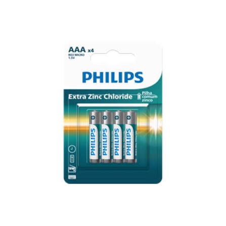PILHA ZINCO (PALITO) PHILIPS AAA C/4