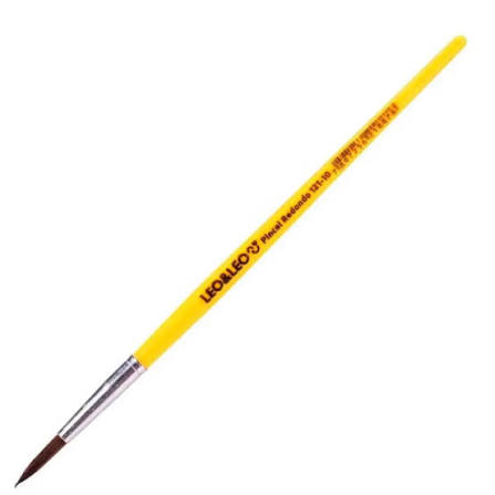 PINCEL ESCOLAR PLAST AMARELO REDONDO 10