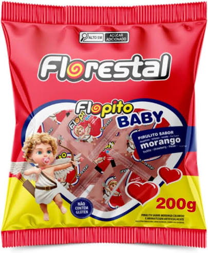 PIRULITO BABY CORACAO MORANGO 200G FLORESTAL