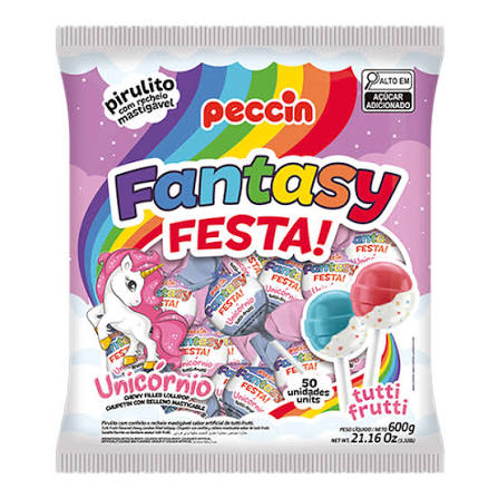 PIRULITO FANTASY UNICORNIO 600G PECCIN
