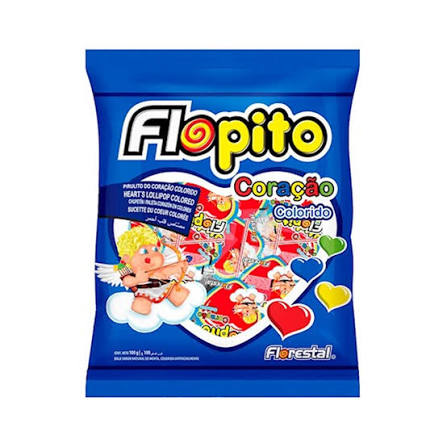 PIRULITO FLOPITO CORACAO COLORIDO 500G  FLORESTAL
