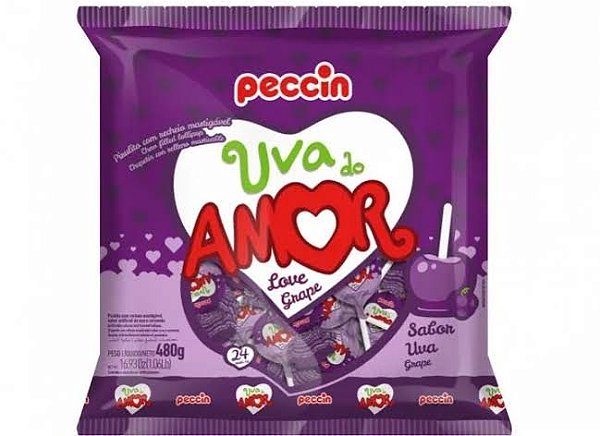 PIRULITO RECHEADO UVA DO AMOR 480G PECCIN