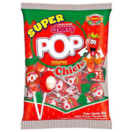 PIRULITO SUPER CHERRY POP MORANGO 750G SAMS