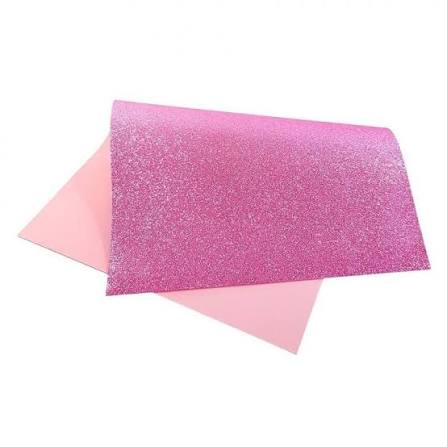 PLACA DE EVA COM GLITER 40X60CM  ROSA CLARO EVABRAS