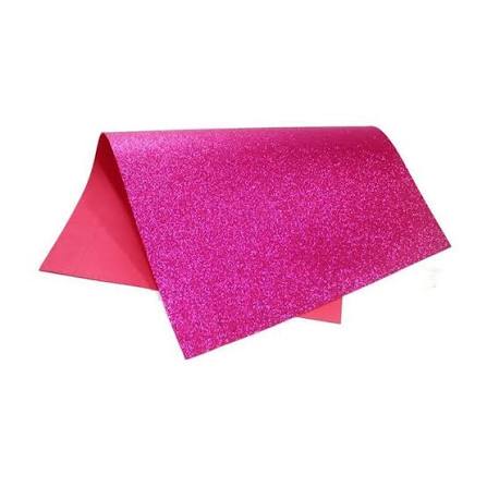 PLACA DE EVA COM GLITTER 40X60CM  ROSA PINK EVABRAS