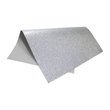 PLACA DE EVA COM GLITTER 40X60CM PRATA EVABRAS