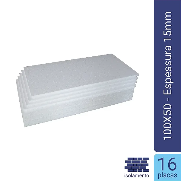 PLACA DE ISOPOR EPS TP 1 CL P PECA 1000X500X 15MM ISOMIL