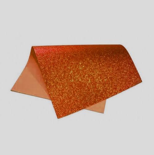PLACA EVA GLITTER LARANJA BRW