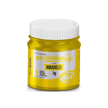 PÓ CORANTE ARTIFICIAL PARA FINS ALIMENTÍCIOS AMARELO PÓ FOSCO AVELUDADO 3G MIX