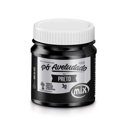 PÓ CORANTE ARTIFICIAL PARA FINS ALIMENTÍCIOS PRETO PÓ FOSCO AVELUDADO 3G MIX