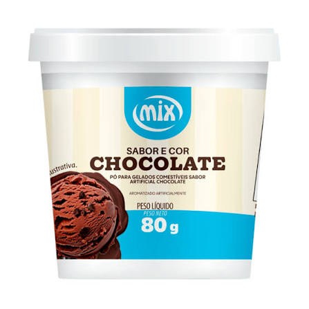 PÓ PARA GELADOS COMESTÍVEIS SABOR ARTIFICIAL CHOCOLATE 80G