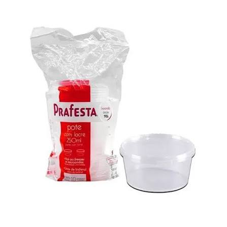 POTE C/LACRE REDONDO 250ML PRAFESTA