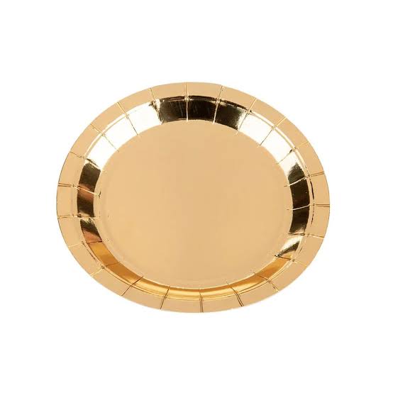PRATO PAPEL LISO DOURADO 18 CM SILVER FESTAS