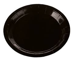 PRATO PAPEL LISO PRETO 18 CM SILVER FESTAS