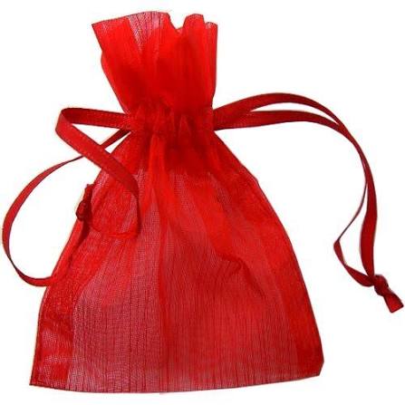 SACO ORGANZA 9X11CM C/10 UN EIXO VERMELHO