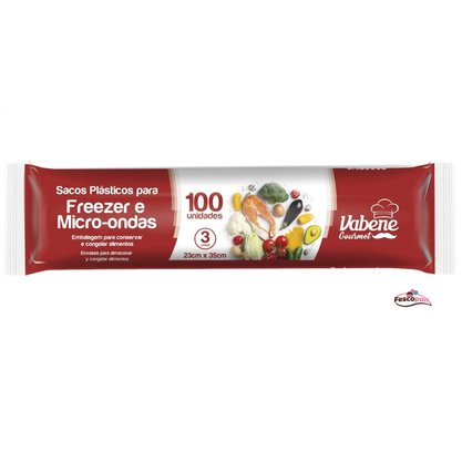 SACO PLAST FREEZER/MICRO-ONDAS 23X35CM 3L VABENE