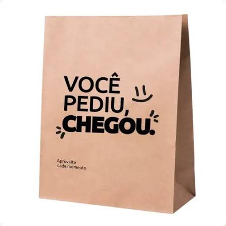 SACO SOS FAST FOOD PEDIU CHEGOU 11X8X26CM 3KG DUPACK